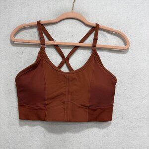 Nike Sports Bra Womens Small Brown Strappy Crossback Mesh Adjustable Athletic